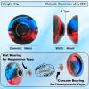 C2 Yoyo Professional for Beginners and Adults, Dual Function yoyos, Metal Yoyo with Bag, Gloves, 10 Yo-Yo Strings and Responsive Bearings Kit-Black Blue Red view 4