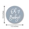 1.5-Inch Round Oh Baby Stickers - Set of 60 (Blue) view 2