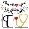 Little Man Thank You Doctors Banner, Doctor Appreciation Banner, National Doctor's Day Party Decor, Black Glitter view 2