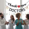 Little Man Thank You Doctors Banner, Doctor Appreciation Banner, National Doctor's Day Party Decor, Black Glitter view 4
