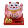 Solar Powered Lucky Cat,Lucky Cat Waving Arm,Bright Colors Energy Saving Solar Waving Cat, Lucky Wealth Welcoming Cat for Home Car Desktop Ornament (L) view 1