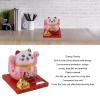 Solar Powered Lucky Cat,Lucky Cat Waving Arm,Bright Colors Energy Saving Solar Waving Cat, Lucky Wealth Welcoming Cat for Home Car Desktop Ornament (L) view 3