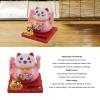 Solar Powered Lucky Cat,Lucky Cat Waving Arm,Bright Colors Energy Saving Solar Waving Cat, Lucky Wealth Welcoming Cat for Home Car Desktop Ornament (L) view 4