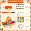 Yuxung Mexican Party Decorations Include Mexican Sombrero Hat Piata with Stick Blindfold Confetti 24 Sheets Stickers 6 Keychains 6 Straws 12 Paper Eyeglasses Fiesta Party Favors for Cinco De Mayo view 2