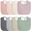 MairMore 8-Pack Baby Muslin Bibs, Soft Cotton Drool Bibs for Boys Girls, Adjustable and Absorbent Newborn Bib Set for Feeding and Drooling view 1