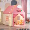 DPCC Pink Kids Play Tent with Mat, Cloud and Ball Lights Large Playhouse for Children and Girls Princess Castle Tent for Bed- Indoor & Outdoor Camping Tent(Cloth Door & Metal Rack) view 2