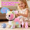Colorful Walking Cat for Kids Kitten Toys Girls That Purrs and Meows Animated Plush Robot Kitty with Leash Moving Plush Stuffed Animal Remote Control Singing Robotic Kitty Electronic Pet for Baby view 3