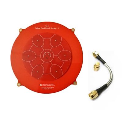 Luejnbogty 150mm Triple Feed Patch 5.8GHz 14DBi Pagoda Array FPV Antenna Image Transmitter Flat Panel Antenna for FPV Drone Red Easy Install Easy to Use