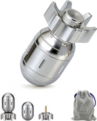Atomic-Style Metal Fidget Toys for Adults, 3-in-1 Desk Toy with Spinner and EDC Clicker, Cool Gadgets for Stress Relief, Unique Gift for Men & Teens (Stainless Steel)
