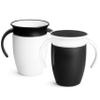 Munchkin Sippy Cup for 6 Month Old and Up, Spill Proof Miracle 360 Toddler Cups with Transition Handles, 7 Ounce, 2 Pack, Black/White view 1