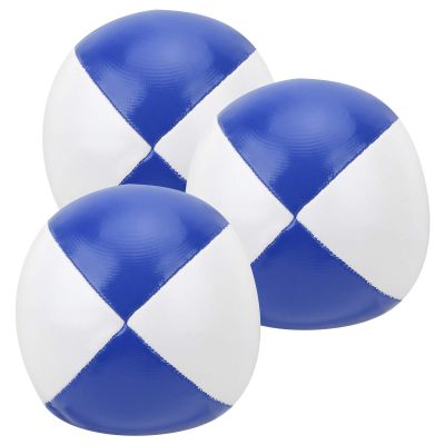 3Pcs Juggling Balls Portable Juggling Balls PU Leather Juggling Balls Multi Colored Juggling Balls Soft Juggling Balls for Beginners Performance(Blue White)