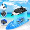 2-Pack 10 km/h 2.4GHz RC Boat for Pools and Lakes - Remote Control Boats for Kids and Adults, Includes 4 Rechargeable Batteries - Ideal for Boys and Girls-blue+red view 3