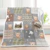 NZOOHY Teddy Bear Patchwork Personalized Sherpa Baby Blanket Flannel Plush Fleece for Boys Girls,Custom with Name Soft Newborn Naps Throw Blankets for Shower Birthday Gift 30x40 in, Option1 view 2
