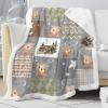NZOOHY Teddy Bear Patchwork Personalized Sherpa Baby Blanket Flannel Plush Fleece for Boys Girls,Custom with Name Soft Newborn Naps Throw Blankets for Shower Birthday Gift 30x40 in, Option1 view 3