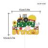 Green and Gold Tractor Cake Topper,Farm Vehicle Car Theme Party Decor,Construction Dump Truck Themed For Kids Boy Girl Happy Birthday, Farm Theme Happy Birthday Party Decorations. view 2