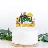 Green and Gold Tractor Cake Topper,Farm Vehicle Car Theme Party Decor,Construction Dump Truck Themed For Kids Boy Girl Happy Birthday, Farm Theme Happy Birthday Party Decorations. view 4