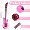 JarThenaAMCS 6Pcs Inflatable Pink Guitars Rock Star Toys Musical Instrument Rock and Roll Party Props for 80s 90s Birthday Carnival Party Favors Supplies view 2