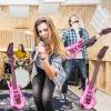 JarThenaAMCS 6Pcs Inflatable Pink Guitars Rock Star Toys Musical Instrument Rock and Roll Party Props for 80s 90s Birthday Carnival Party Favors Supplies view 4