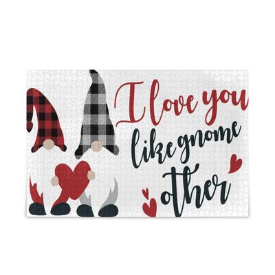 YETTASBIN Valentine's Day Gnome 1000 Pieces Wooden Jigsaw Puzzle for Adults Teens Kids, Fun Family Game for Holiday Toy Gift Home Decor