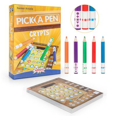 Amigo Games Pick a Pen Crypts  Highly Innovative Roll & Write Dice Game  Score Points by Completing The Most Rows & Columns  Perfect for Family Game Night - Kids & Adults Ages 8+