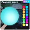 3 otters 4PCS Light Up Beach Balls, 12" Glow Pool Balls with Remote Control LED for Summer Parties Pool Decorations view 2