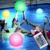 3 otters 3PCS Light Up Beach Balls, 16Inche Glow Pool Balls with Control, Inflatable Pool Supplies for Outdoor Summer Party Favors view 1