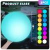 3 otters 3PCS Light Up Beach Balls, 16Inche Glow Pool Balls with Control, Inflatable Pool Supplies for Outdoor Summer Party Favors view 2