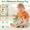 Ancaixin 6-in-1 Montessori Tissue Box Toy for 6+ Months Baby, Wooden Activity Cube, Puzzles 12-18 Months, Perfect 1 Year Old Girl Boy Gifts, Sensory Toys for Toddlers 1-3, Baby 1st Birthday Gift view 3