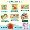 Ancaixin 6-in-1 Montessori Tissue Box Toy for 6+ Months Baby, Wooden Activity Cube, Puzzles 12-18 Months, Perfect 1 Year Old Girl Boy Gifts, Sensory Toys for Toddlers 1-3, Baby 1st Birthday Gift view 4