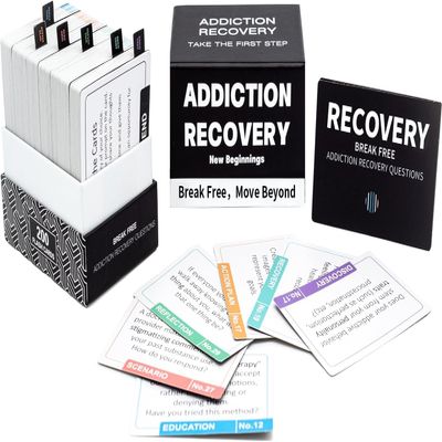 200 Addiction Recovery Cards for Engaging Group Therapy & Conversations  Icebreaker Tools for Addressing Substance Abuse, Mental Health Enhancement, and Preventing Relapse