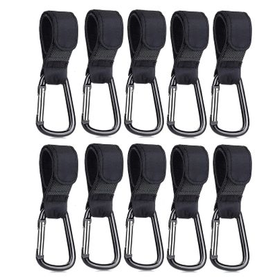 1-10pcs Stroller Hooks Buckles Clip Aluminum Alloy Carabiner Cart Organizer Diaper Bag Shopping Pram Hook Buckle Stroller Hanger (Color : 10pcs)