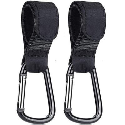1-10pcs Stroller Hooks Buckles Clip Aluminum Alloy Carabiner Cart Organizer Diaper Bag Shopping Pram Hook Buckle Stroller Hanger (Color : 2pcs)