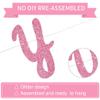 BEISHIDA Pink Glitter Sweet 1 Year Banner(Pre-Strung), First Birthday Anniversary Party Decorations Supplies for Boys Girls, Sweet Bunting Sign,1st Bday Baby Shower Hanging banner view 3