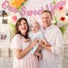 BEISHIDA Pink Glitter Sweet 1 Year Banner(Pre-Strung), First Birthday Anniversary Party Decorations Supplies for Boys Girls, Sweet Bunting Sign,1st Bday Baby Shower Hanging banner view 4