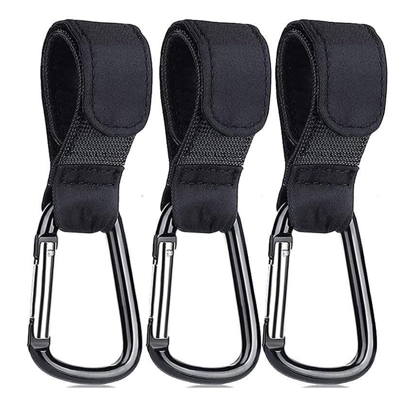 1-10pcs Stroller Hooks Buckles Clip Aluminum Alloy Carabiner Cart Organizer Diaper Bag Shopping Pram Hook Buckle Stroller Hanger (Color : 3pcs)