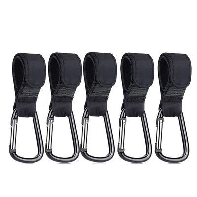 1-10pcs Stroller Hooks Buckles Clip Aluminum Alloy Carabiner Cart Organizer Diaper Bag Shopping Pram Hook Buckle Stroller Hanger (Color : 5pcs)