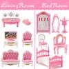 75 Pcs Dollhouse Furniture Set Accessories,Small Dollhouse Miniature Pretend Play Family Toys Gift,Toddler Boy Girl Kid 3Y+ Mini Bedroom/Livingroom/Bathroom/Kitchen/Infant Room Kit view 2