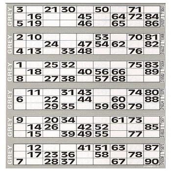 750 Bingo Cards Booklet (Grey)