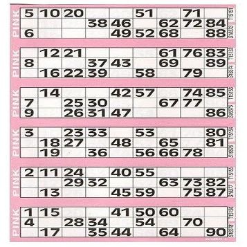 750 Bingo Cards Booklet (Pink)