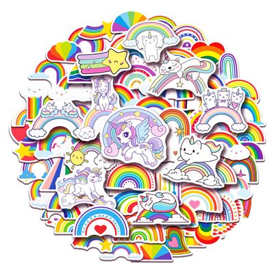 100 Pack Rainbow Stickers, Rainbow Party Favors, Birthday Decorations Gifts