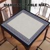 Blue Square Mahjong Table Mat, Anti Slip Noise Reduction Mahjong Table Pad for Mahjong Poker Card Games, with Carrying Bag (Color : Blue-2, Size : 35.4x35.4inch/90x90cm) view 2
