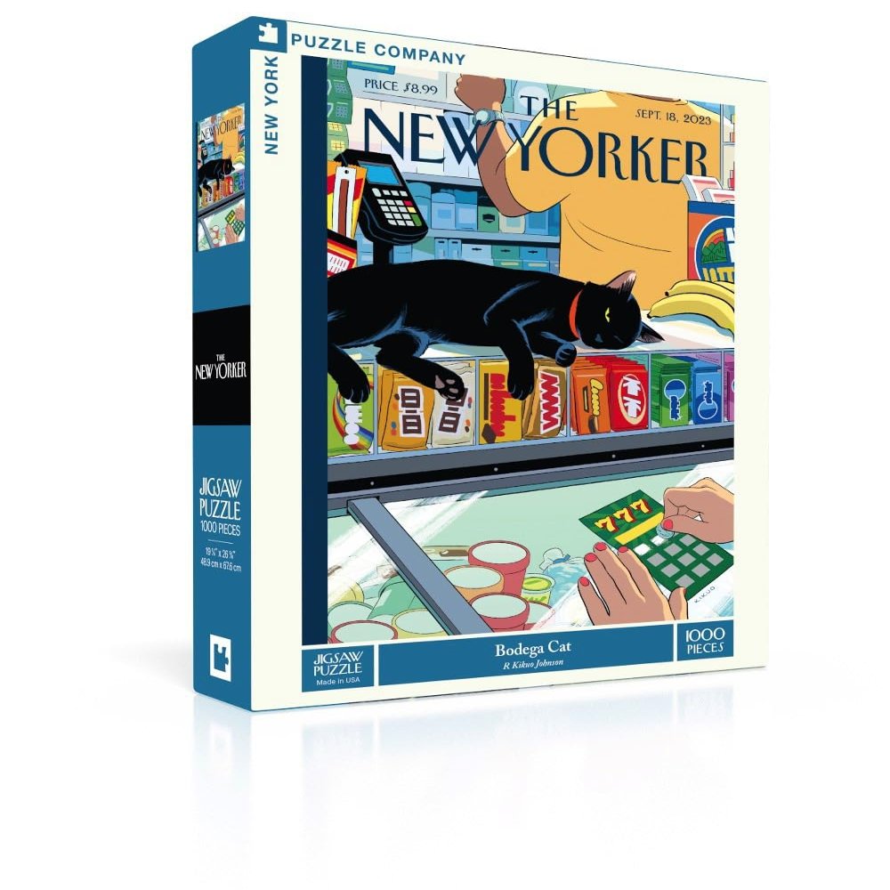 New York Puzzle Company - New Yorker Bodega Cat - 1000 Piece Jigsaw Puzzle for Adults by R. Kikuo Johnson