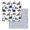 Gerber Baby Unisex 2-Pack Muslin Blanket, Dino Time, One Size view 1