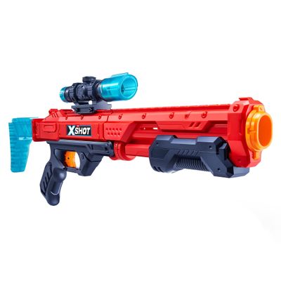 ZURU X-Shot Excel Hawk Eye Foam Dart Blaster (Red) Long Range Nerf Gun Style Toy with 16 Darts, Air Pocket Tech, Sniper Scope & Tactical Grip | Outdoor Foam Dart Gun for Kids Ages 8+