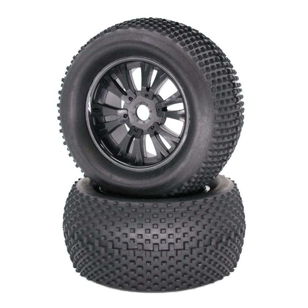 2 Pieces/lot 140mm Rubber Tires with Aluminum Alloy Metal Wheels 17mm Hex for 1/8 RC Car for Monster Truck for Buggy for Truggy Refit Parts Modification Accessories