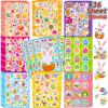 36 Sheets Easter Stickers for Kid, Bunny Make a Face Animal Stickers Bulk 700+Pcs Stickers Egg Decorations, Party Favor Supplies Bunny, Chicks, Basket, Art Craft DIY Game for Kids Easter Gifts view 1