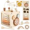 Vanplay Montessori Toys for 1+ Year Old Girls Boy Gifts, Wooden Sensory Activity Cube for Babies 12-18 Months, Learning Educational Toys 1 2 3 Year Old First Birthday Gifts for Toddler 1-3 view 1