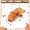 Auspicious beginning 30'' Giant Capybara Plush Stuffed Animal- Cute Capybara Plush Pillow Plushies, Large Sleeping Hugging Stuffed Animal, Cute Body Pillow Birthday Gifts for Kids Girls Boys view 2