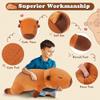 Auspicious beginning 30'' Giant Capybara Plush Stuffed Animal- Cute Capybara Plush Pillow Plushies, Large Sleeping Hugging Stuffed Animal, Cute Body Pillow Birthday Gifts for Kids Girls Boys view 3