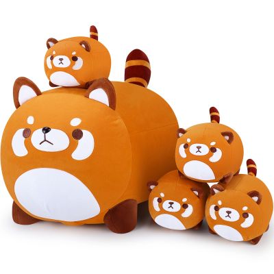 5 PCS Red Panda Plush Toys-Red Panda Plush Stuffed Animal Family, Cute Mommy with 4 Baby Plushies for Kids, Kawaii Stuffed Animals Pillow Anime Plush Toy Birthday Gifts for Kids Boys Girls